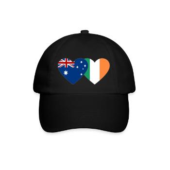 Australia Ireland Flag Heart - Baseball Cap - black/black - Front