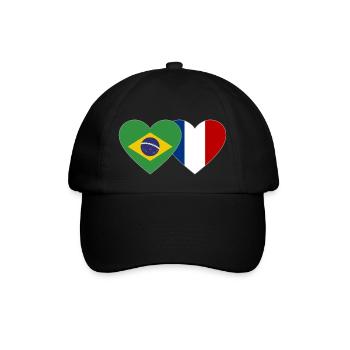 Brésil France Flag Coeur - Casquette classique - noir/noir - Devant
