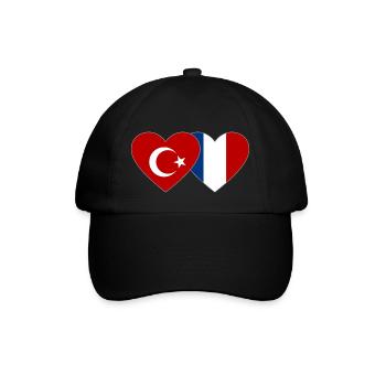 Turquie France Drapeau Coeur - Casquette classique - noir/noir - Devant