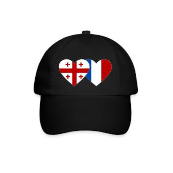 Géorgie France Drapeau Coeur - Casquette classique - noir/noir - Devant
