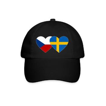 République tchèque Suède Flag Heart - Casquette classique - noir/noir - Devant
