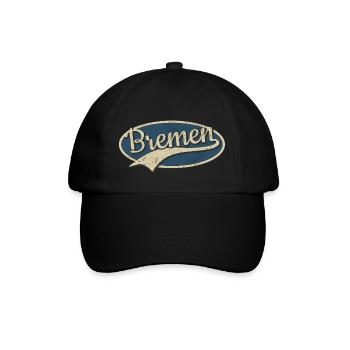 Bremen Deutschland Vintage Typografie - Baseballkappe - Schwarz/Schwarz - Vorne