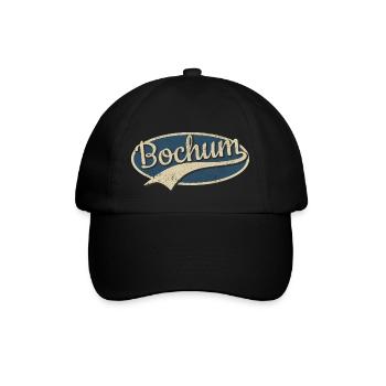 Bochum Deutschland Vintage Typografie - Baseballkappe - Schwarz/Schwarz - Vorne