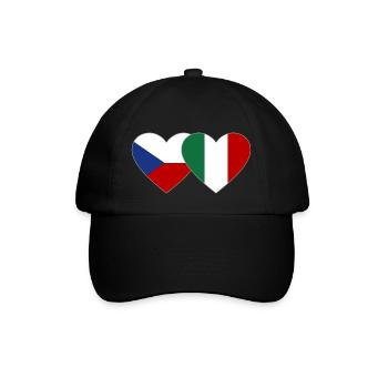 République tchèque Italie Flag Heart - Casquette classique - noir/noir - Devant