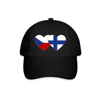 République tchèque Finlande Flag Heart - Casquette classique - noir/noir - Devant