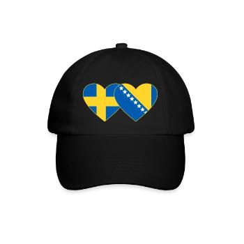 Suède Bosnie Flag Heart - Casquette classique - noir/noir - Devant