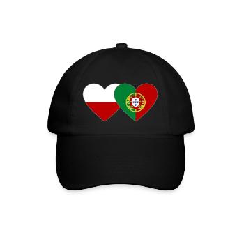 Pologne Portugal Drapeau Coeur - Casquette classique - noir/noir - Devant