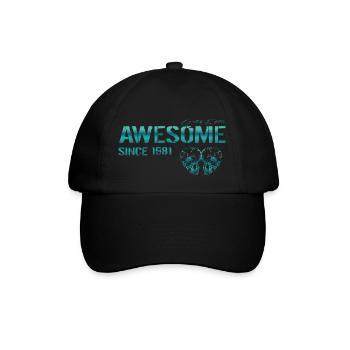 Awesome since 1981 Geschenk - Baseballkappe - Schwarz/Schwarz - Vorne
