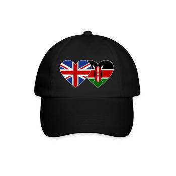 England Kenya Flag Heart - Baseball Cap - black/black - Front