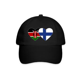 Kenya Finlande Flag Heart - Casquette classique - noir/noir - Devant
