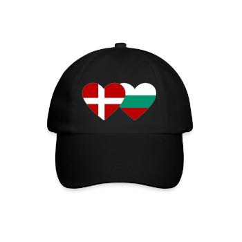 Denmark Bulgaria Flag Heart - Baseball Cap - black/black - Front