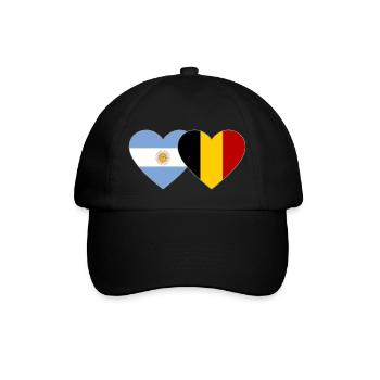 Argentine Belgique Drapeau Coeur - Casquette classique - noir/noir - Devant