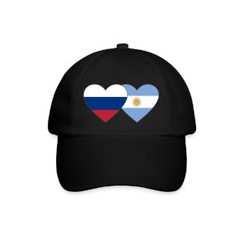 Russia Argentina Flag Heart - Baseball Cap - black/black - Front