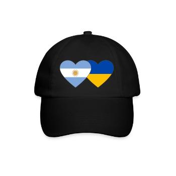 Argentine Ukraine Flag Coeur - Casquette classique - noir/noir - Devant