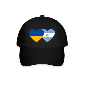 Ukraine Argentine Flag Heart - Casquette classique - noir/noir - Devant