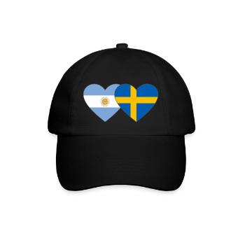 Coeur de drapeau Argentine Suède - Casquette classique - noir/noir - Devant