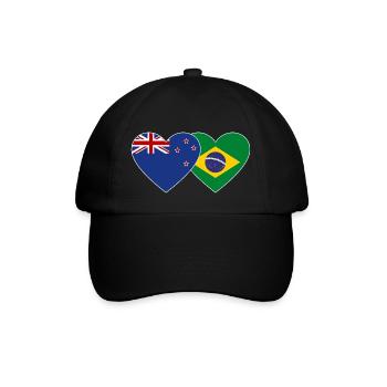 Nouvelle-Zélande Brésil Flag Heart - Casquette classique - noir/noir - Devant