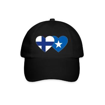 Finland Somalia Flag Heart - Baseball Cap - black/black - Front
