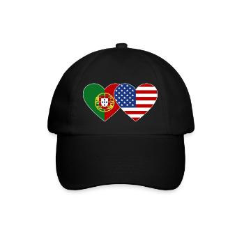 Portugal États-Unis Flag Heart - Casquette classique - noir/noir - Devant