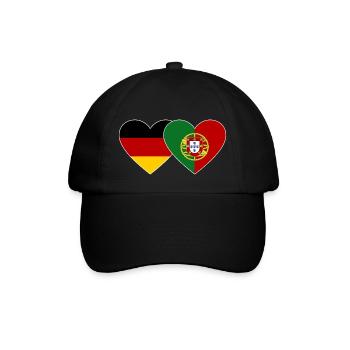 Allemagne Portugal Flag Coeur - Casquette classique - noir/noir - Devant