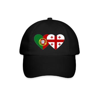 Portugal Georgia Flag Heart - Baseball Cap - black/black - Front