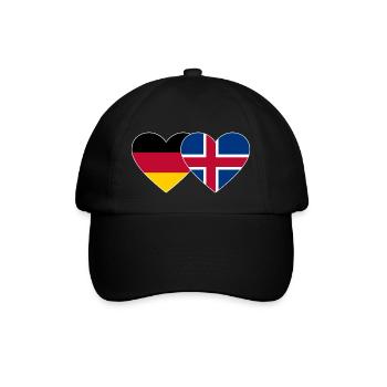 Germany Iceland Flag Heart - Baseball Cap - black/black - Front