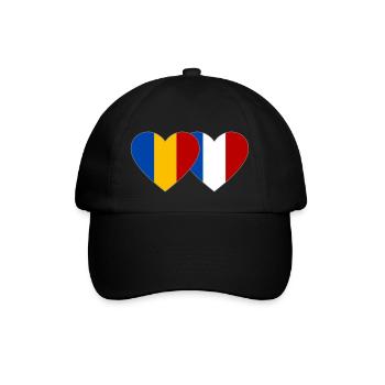 Roumanie France Flag Coeur - Casquette classique - noir/noir - Devant