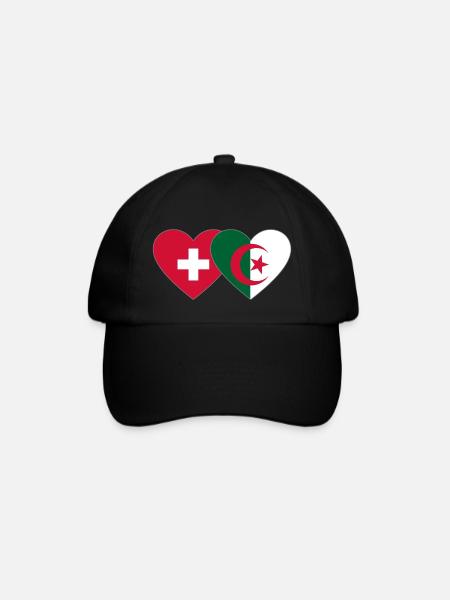 Suisse Algérie Flag Coeur - Casquette classique - noir/noir