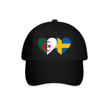 Algérie Suède Drapeau Coeur - Casquette classique - noir/noir - Devant