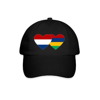 Cœur de drapeau de l’île Maurice en Hollande - Casquette classique - noir/noir - Devant