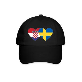 Croatie Suède Flag Coeur - Casquette classique - noir/noir - Devant