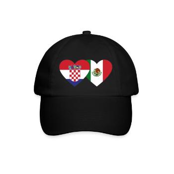Croatia Mexico Flag Heart - Baseball Cap - black/black - Front
