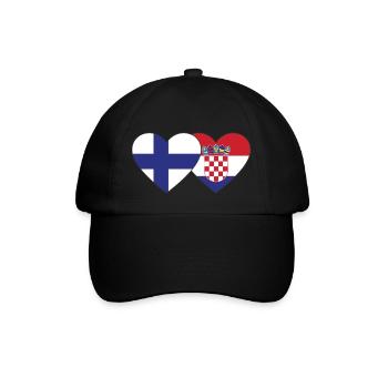 Finlande Croatie Flag Coeur - Casquette classique - noir/noir - Devant