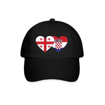 Géorgie Croatie Flag Heart - Casquette classique - noir/noir - Devant