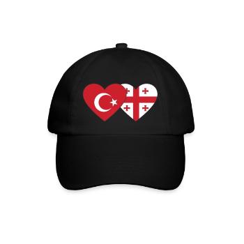 Turkey Georgia Flag Heart - Baseball Cap - black/black - Front