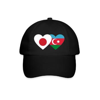 Japan Azerbaijan Flag Heart - Baseball Cap - black/black - Front