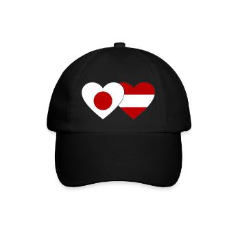 Japan Austria Flag Heart - Baseball Cap - black/black - Front