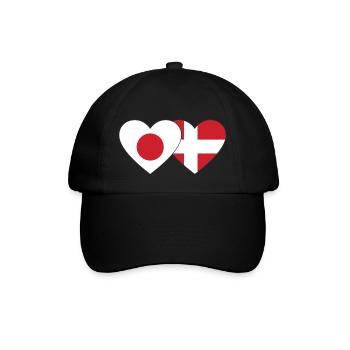 Japan Denmark Flag Heart - Baseball Cap - black/black - Front
