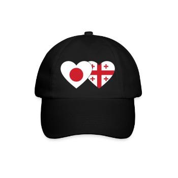Japan Georgia Flag Heart - Baseball Cap - black/black - Front