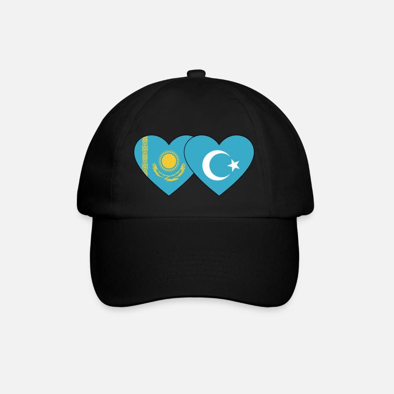 Kazakhstan Drapeau Ouïghour Cœur - Casquette classique - noir/noir
