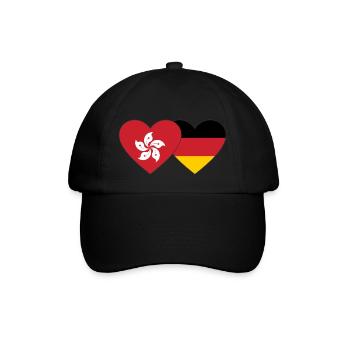 Hong Kong Allemagne Flag Heart - Casquette classique - noir/noir - Devant