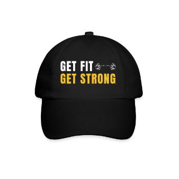 Get Fit Get Strong - Fitness Gift with Dumbbells - Baseball Cap - black/black - Front