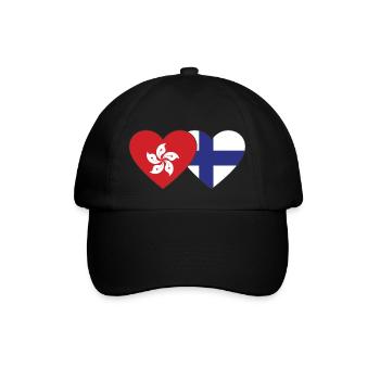 Hong Kong Finlande Flag Heart - Casquette classique - noir/noir - Devant