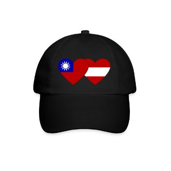 Taiwan Austria Flag Heart - Baseball Cap - black/black - Front