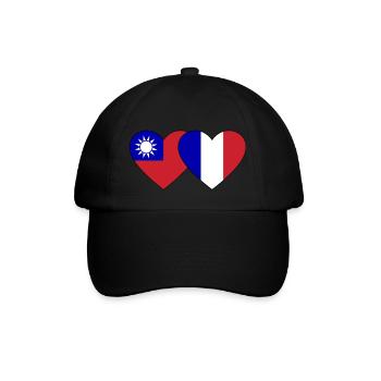 Taiwan France Flag Heart - Casquette classique - noir/noir - Devant