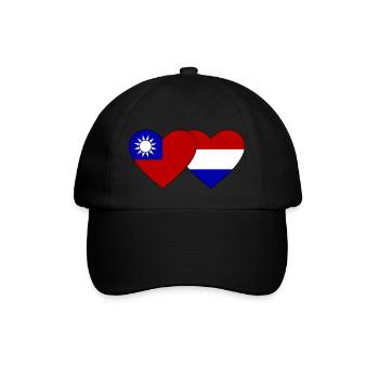 Cœur de drapeau de la Hollande de Taïwan - Casquette classique - noir/noir - Devant