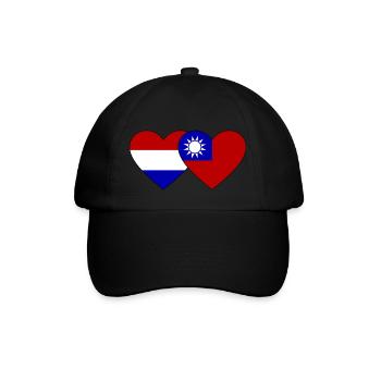 Holland Taiwan Flag Heart - Baseball Cap - black/black - Front