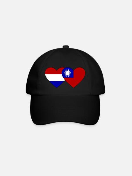 Cœur de drapeau de Taïwan - Casquette classique - noir/noir