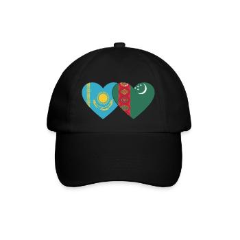 Kazakhstan Turkménistan Drapeau Coeur - Casquette classique - noir/noir - Devant