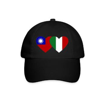 Taiwan Italy Flag Heart - Baseball Cap - black/black - Front